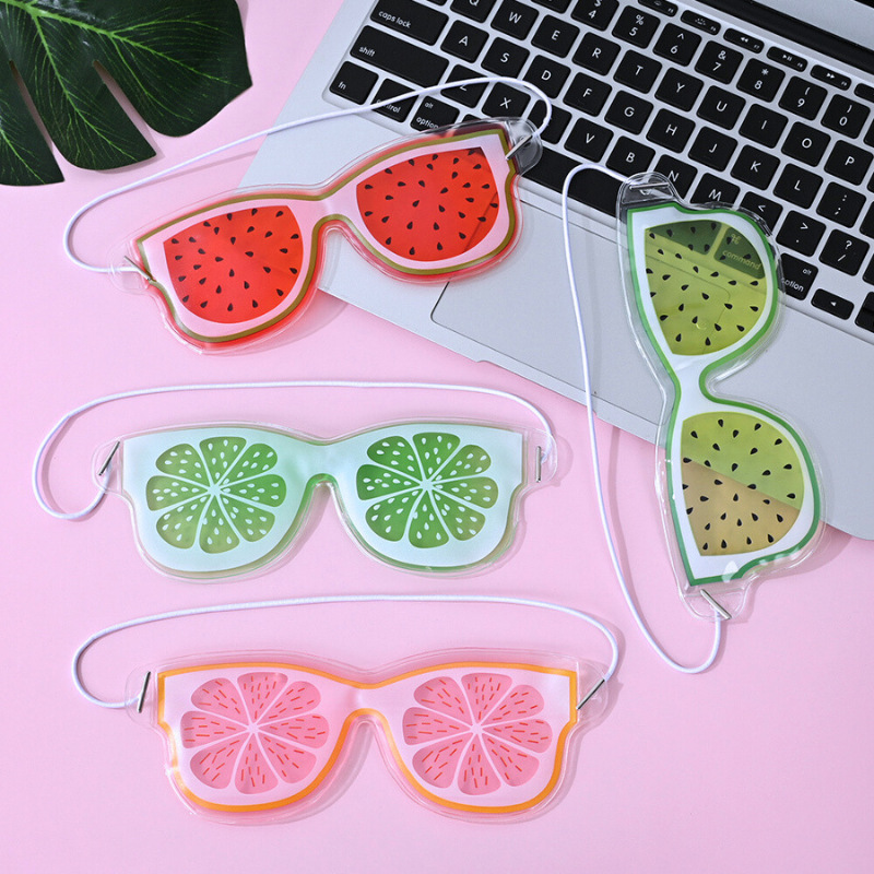 Frutas de dibujos animados máscara de ojos de hielo sombreado sueño alivio de la fatiga ocular en el hogar al aire libre refrigeración física fábrica en stock
