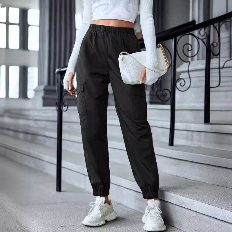 2024 Amazon Independent Platform Women's Pants European and American Style Solid Color Casual Cargo Pants Multi-Pocket Slim Pants Women's Leg-Lengthening Effect 2024 Amazon Independent Platform Women's Pants European and American Style Solid Color Casual Cargo Pants Multi-Pocket Slim Pants Women's Leg-Lengthening Effect