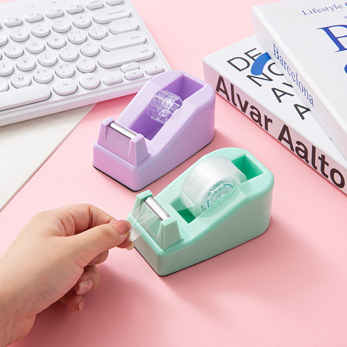 Macaron-colored tape holder small packager tape machine set office portable labor-saving manual tape cutter