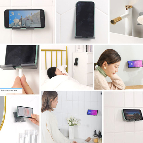 Mobile phone wall bracket fixed charging wall-mounted hole-free kitchen