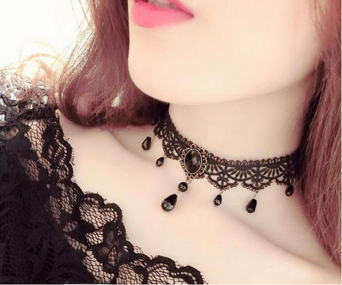 Neck strap palace gothic hot girls necklace lace necklace choker clavicle chain necklace retro