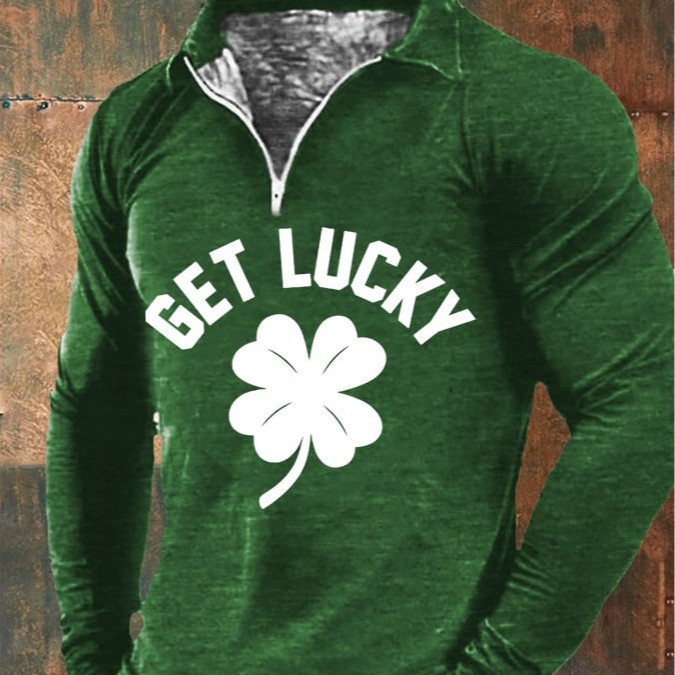 Camiseta de manga larga de estilo retro americano con estampado digital para hombre otoño nueva camisa POLO con cremallera MB14