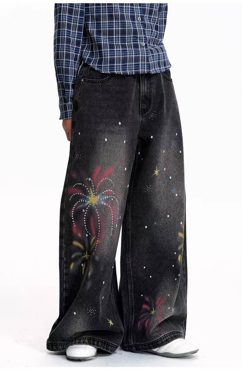 Men's Stylish Simple Harajuku Style Trendy Fashionable Versatile Jeans Denim Clothing_viptrois.com