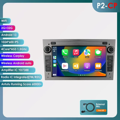 Opel Android Central Control Large: DVD Navigation - gray-quad-core-wifi-version-232g-with-carplay-7inch-for-opel