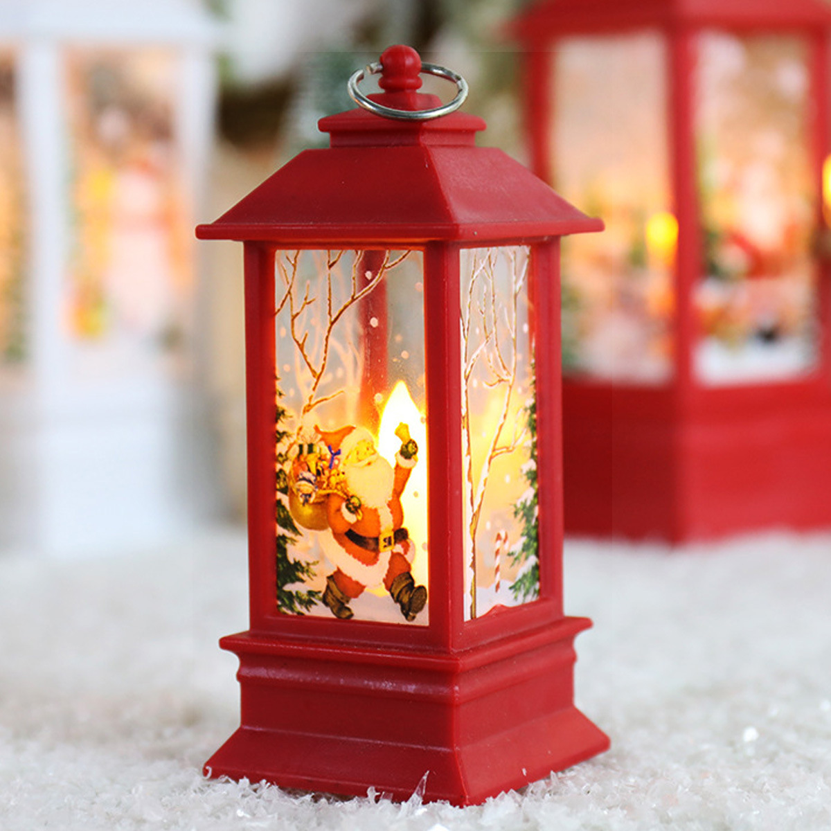 Navidad transfronteriza LED vela electrónica simulación vela de escritorio retro portátil luz de noche decoración luz de viento