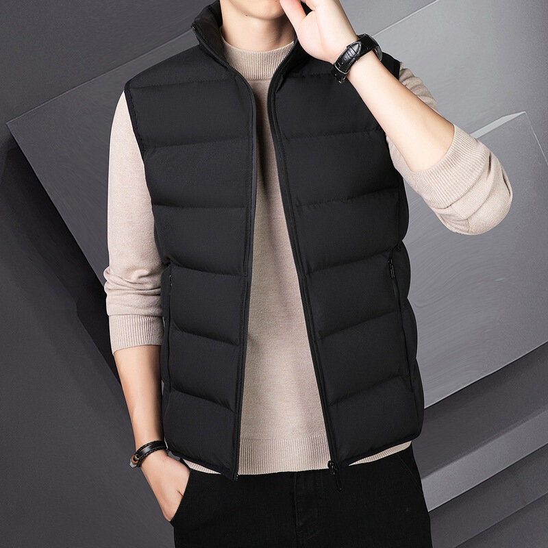 Vest Men's 2022 Autumn and Winter Trendy Thickened Waistoutwear Sleeveless Vest down Cotton Vest Warm Casual Jacket