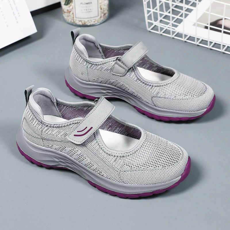 Туфли на широкой подошве для вальгусной деформации с мягкой подошвой, тканевые туфли в бабушкином стиле, очень широкие для пожилых женщин с широкой стопой, туфли большого размера для мам.