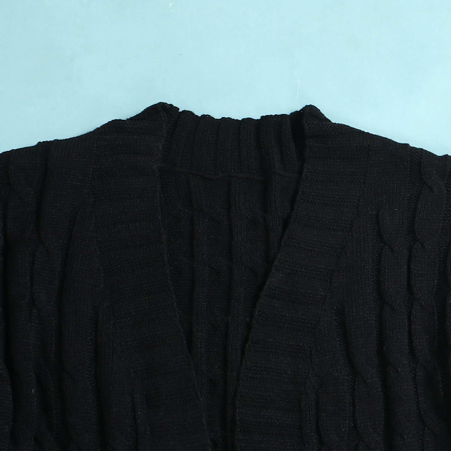 Damen Strickjacke Lang Aus Grobstrick In Unifarben Wintermantel_voghion.com