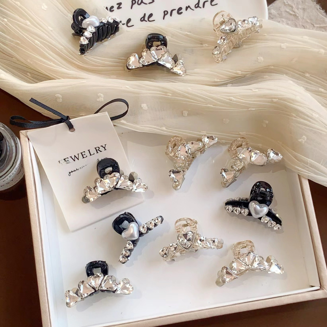 Clip per capelli con strass e perle, stile coreano, per celebrità, temperamento, dolce, mini, principessa, clip per capelli, frangia, clip per squalo_voghion.com