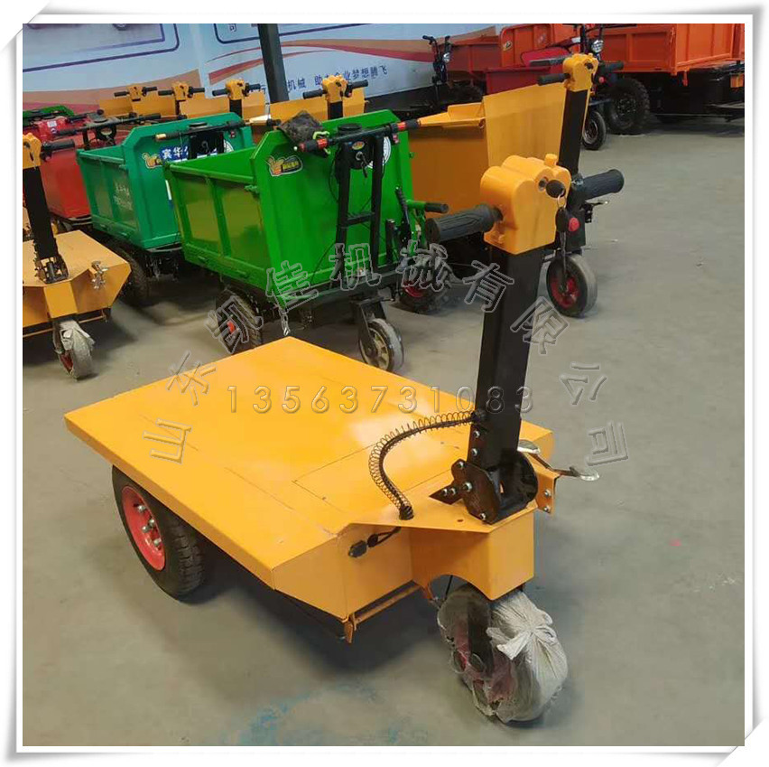 电动手推平板车 工地拉砖车电动平板车 手推电动平板拉砖车