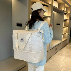 Double-shoulder travel backpack, Korean-style large-capacity student luggage storage bag, expandable, dry-wet separation, sports fitness carry-on bag