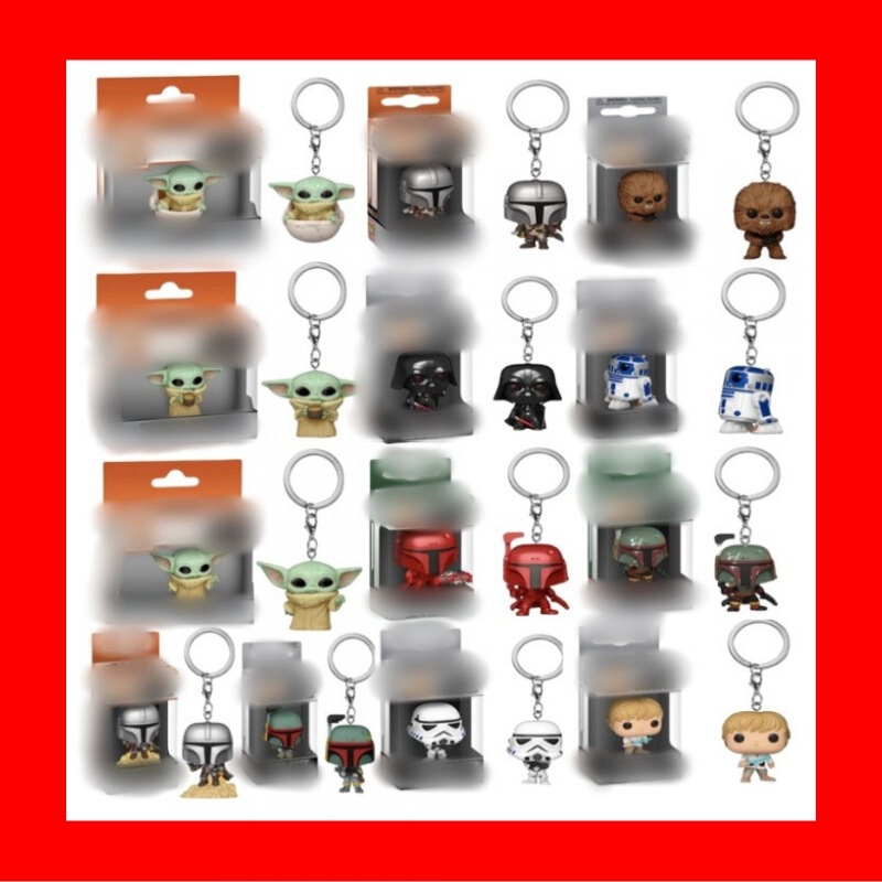 pop Star Wars Darth Vader the Mandalorian Boba keychain Figure keychain Pendant pop Star Wars Darth Vader the Mandalorian Boba keychain Figure keychain Pendant