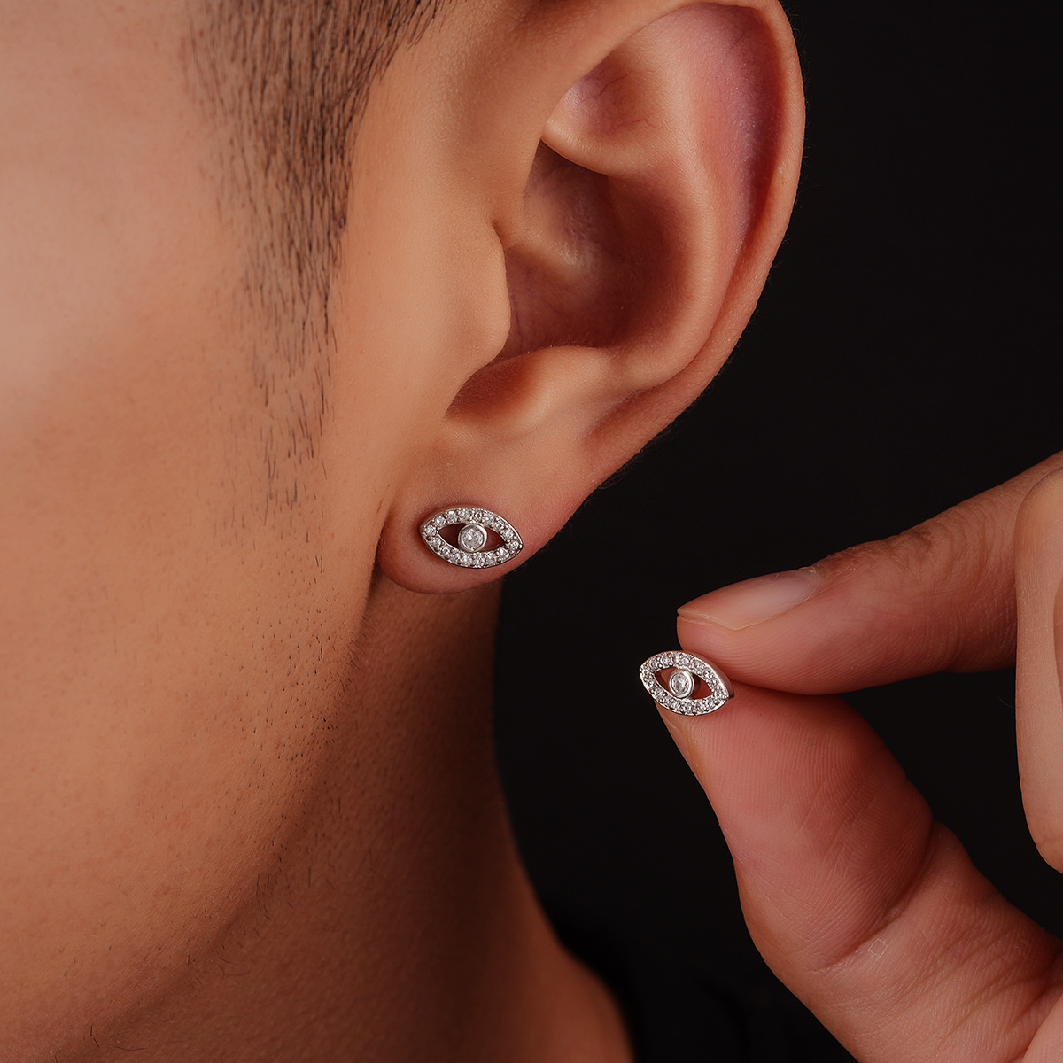 Cool Men’s Stud Earrings, Minimalist Stainless Steel Ear Studs_voghion.com