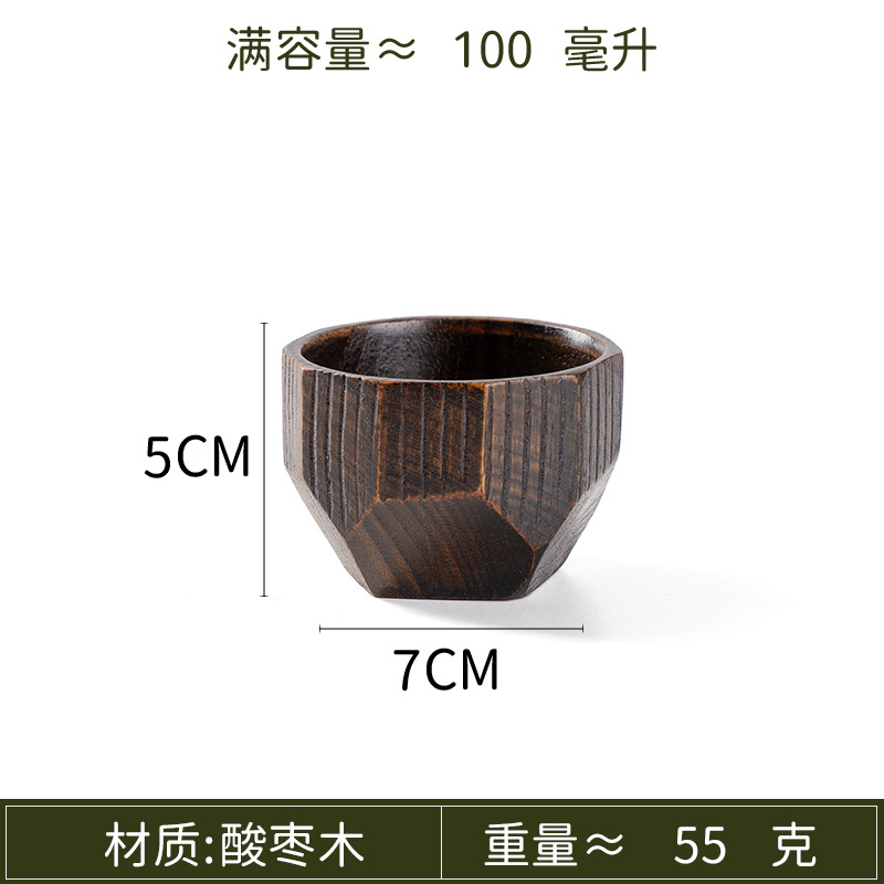 Fuente de productos domésticos de madera de jujube ácido todo tipo de tazas de madera de sake tazas de agua de madera sólida tazas de té de barriga tazas de té de restaurante