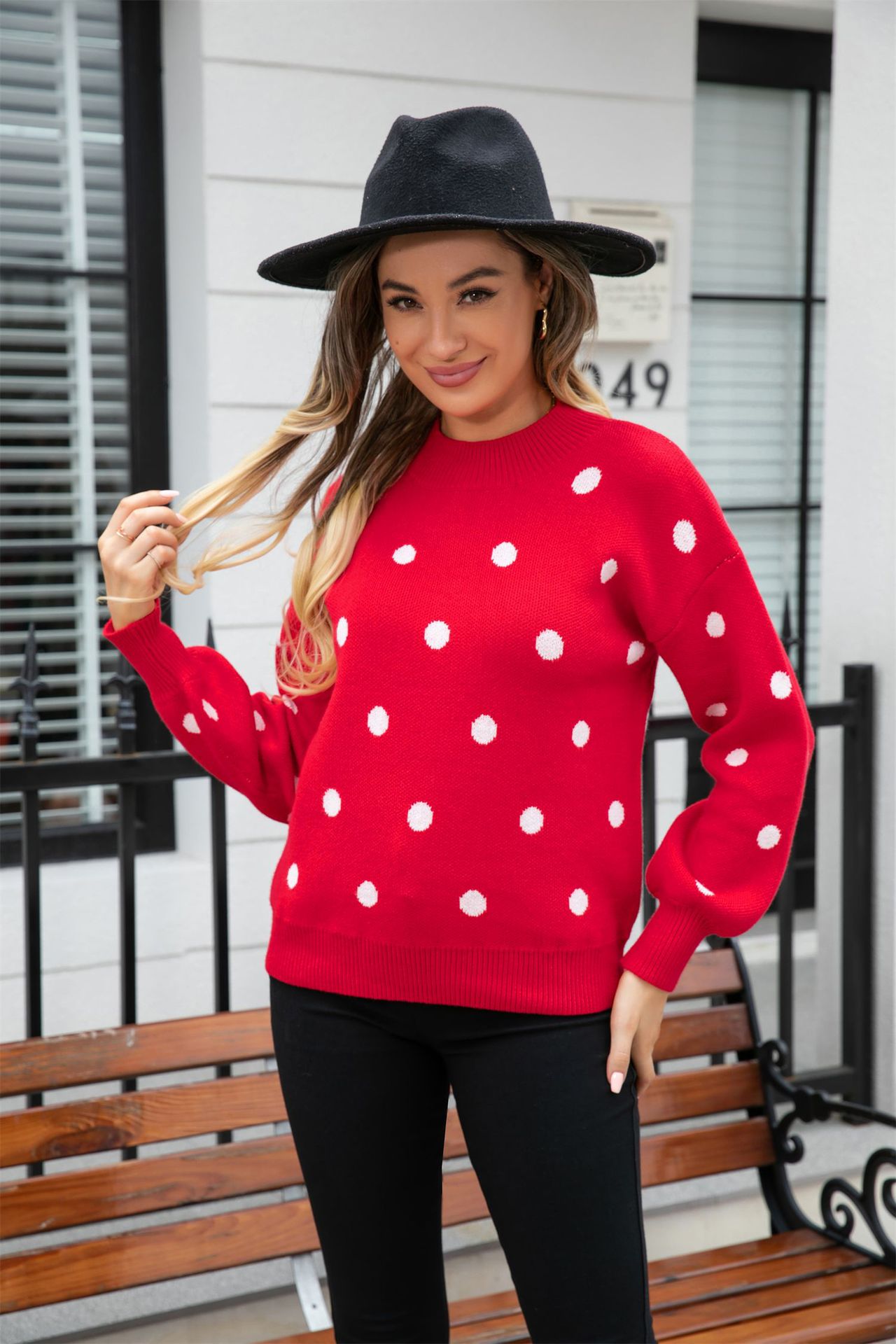 Suéter de punto con lunares de talla grande, novedad de primavera 2026, moda de comercio exterior europeo y americano, superventas transfronterizo en Amazon image 9