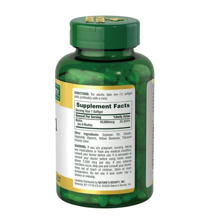 Cross-border spot vitamin supplement calcium tablets Biotin 10,000mcg 250 quick-release soft capsules