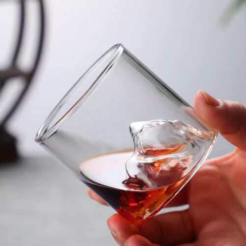 National tide mountain and river viewing cup Mount Fuji glass transparent iceberg water cup heat-resistant tea cup owner