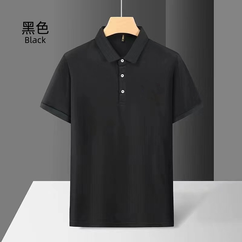 Negocios Camisa de polo de comercio exterior Camiseta de manga corta para hombres solapa suelta verano gama alta TikTok popular Ice Silk Plus size top