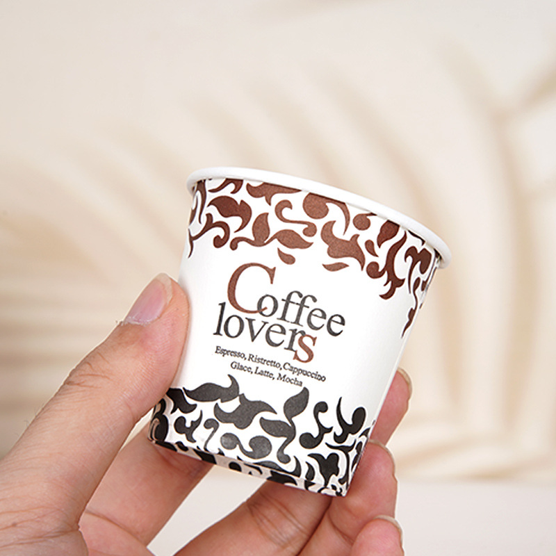 Taza de papel pequeña desechable pequeña taza de café 4oz100ml taza corrugada taza de papel de doble capa taza de bebida engrosada venta directa de fábrica