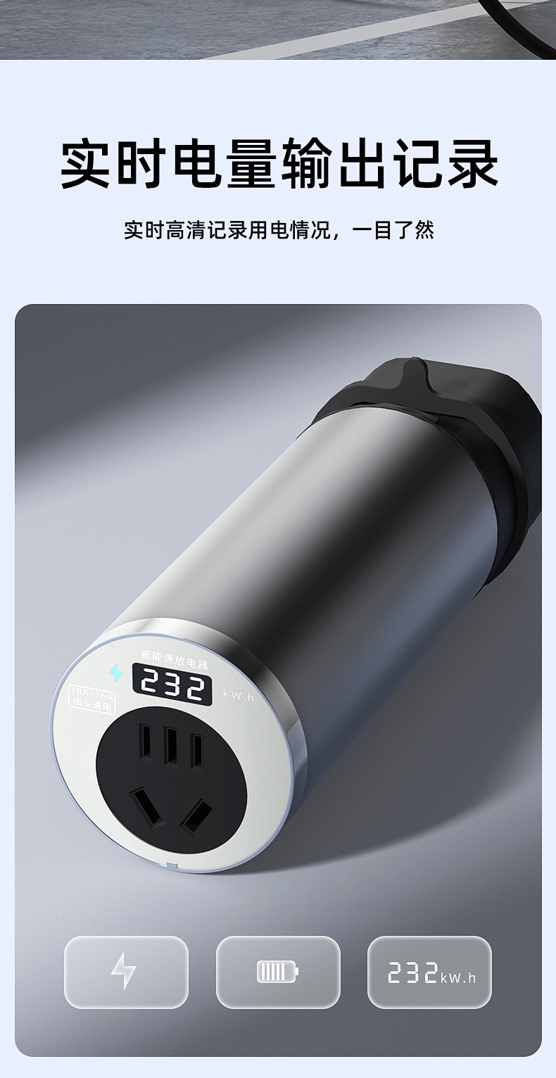 New Energy Charging Station Converter Portable Outdoor Camping Rv External Discharge Plug Electric Vehicle Electric Motorcycle