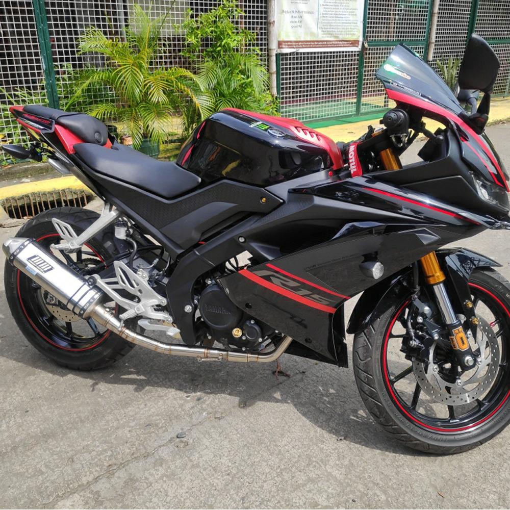 Motorcycle modified exhaust pipe front section R15 V3 MT15 R15M modified stainless steel back pressure muffler front section