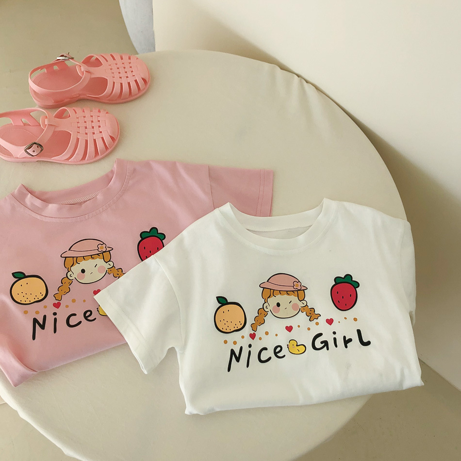 女童短袖T恤女宝宝夏季2021新款韩版宽松可爱日系女孩童装上衣