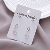Cute earrings, rabbit, small jewelry, 3 pair