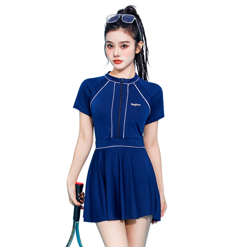 Traje de baño de una pieza falda diseño conservador chica vientre cubierta adelgazamiento sexy nuevo traje de baño de aguas termales al por mayor