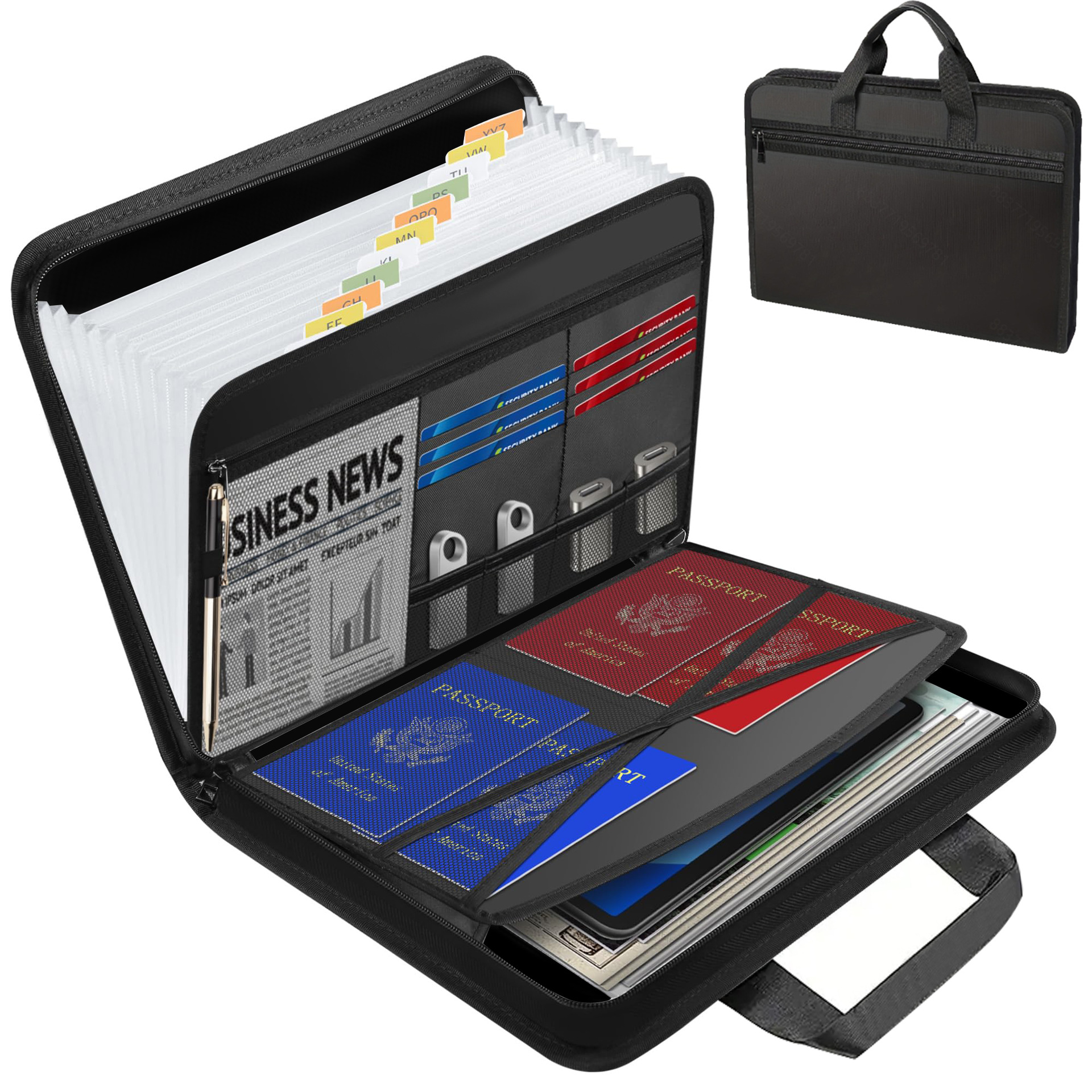 Amazonクロスボーダー専用13コンパートメントフォルダー耐火防水拡張可能なオルガン分類ラベルファイルパッケージドロップシッピング