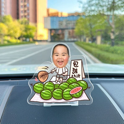 Car ornaments — car diy shake car - vehicle-mounted-solar-battery-dual-use-model-single-person-shaking-head-738-model