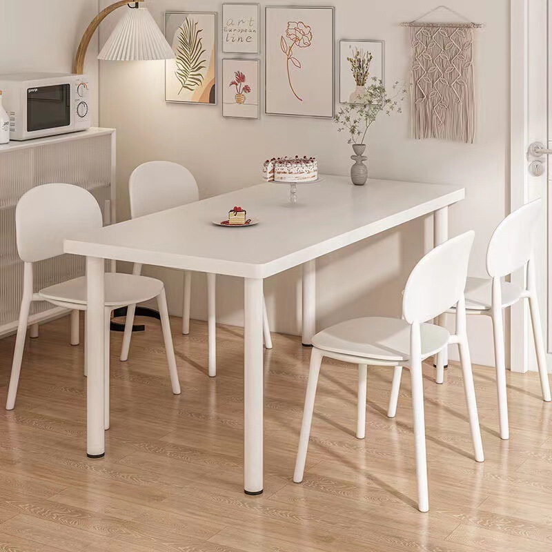 Simple Nordic Dining Table for Home Small Apartment Dining Table Simple Rectangular Dining Table and Chair Combination Rental Table