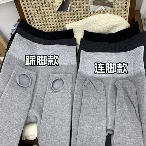 Women's Autumn and Winter Fleece-Lined, Thickened Leggings—Cotton Vertical Stripe Pressure-Resistant, Thick Black Base Stockings—Wholesale Zhuji Hosiery Industry
