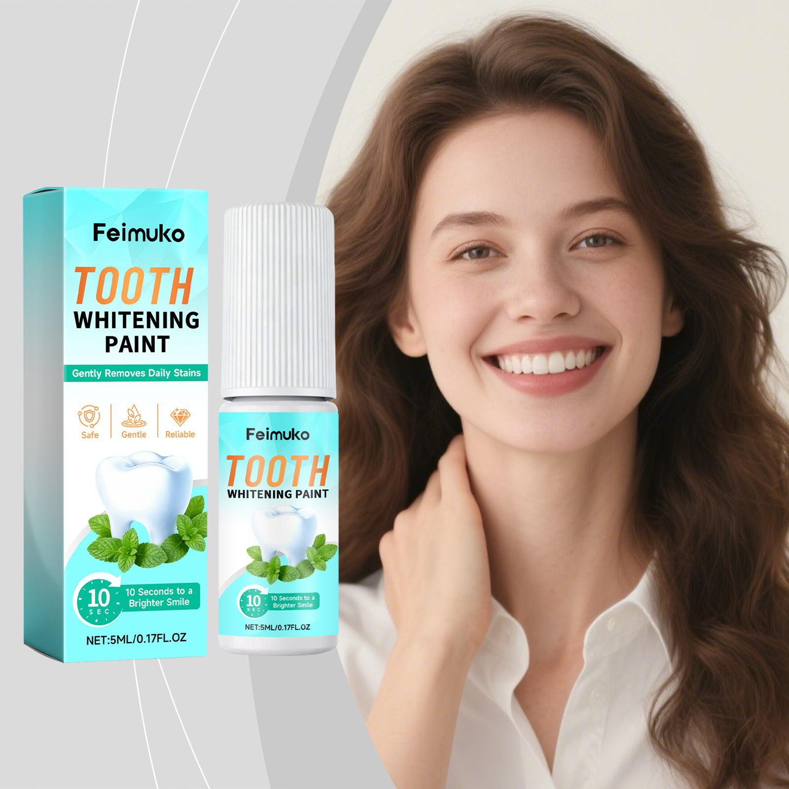 Feimuko Teeth Cleaning Paint Convenient Application to Modify the Appearance of Teeth for Social and Daily Use to Clean the Oral Cavity