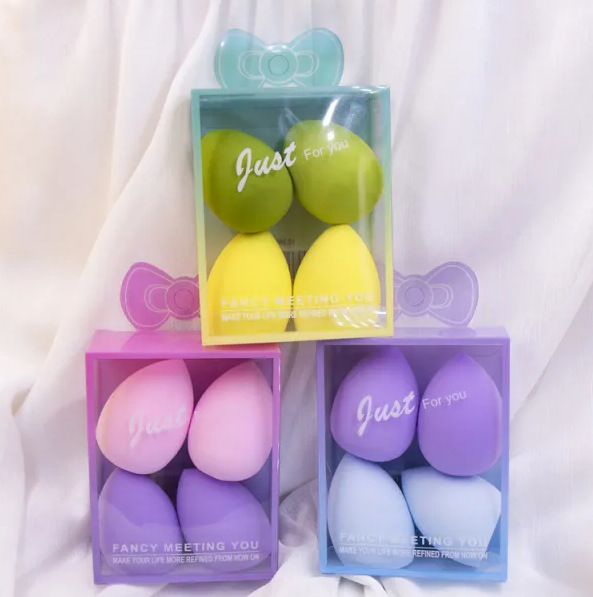 Super suave polvo de huevo de maquillaje de gota de agua calabaza inclinada esponja huevo seco y húmedo de doble propósito color no fácil de comer herramientas de maquillaje de polvo