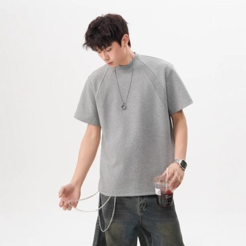 American High Street 280g Liquid Ammonia Cotton Cleanfit Short-Sleeve T-Shirt for Men and Women Loose Short Boxy Shoulder Top