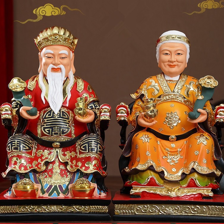Household Land Gong Earth Po Red Land Gong Po Ornament Master God of Wealth Land Soil Milk Buddha Statue