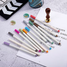 火漆印章上色笔金漆笔DIY描金笔银色印章火漆蜡粒涂色笔学生用笔