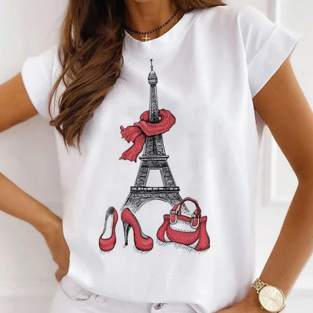 Women's T-shirt Short Sleeve T-shirts Printing Casual Printing display picture 4