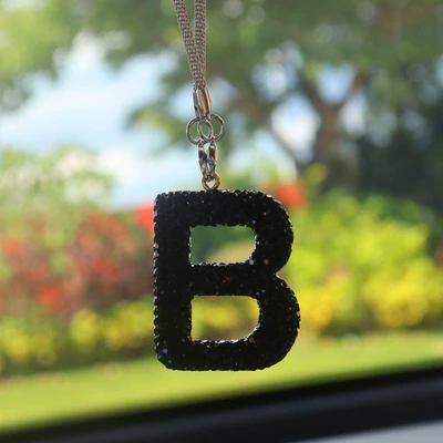 Car hanging: Car Interior Pendant High-End Letter - b-letter-car-pendant-black