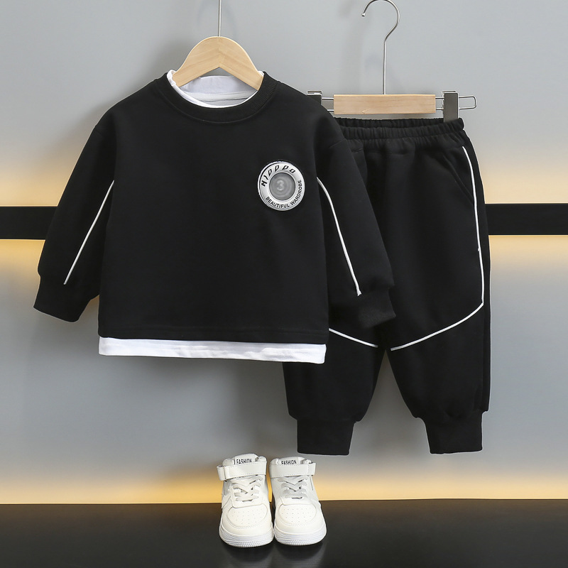 5844 traje de suéter para niños modelos de primavera y otoño 2025 nuevo estilo ropa casual impresa de moda para niños traje de dos piezas para bebés