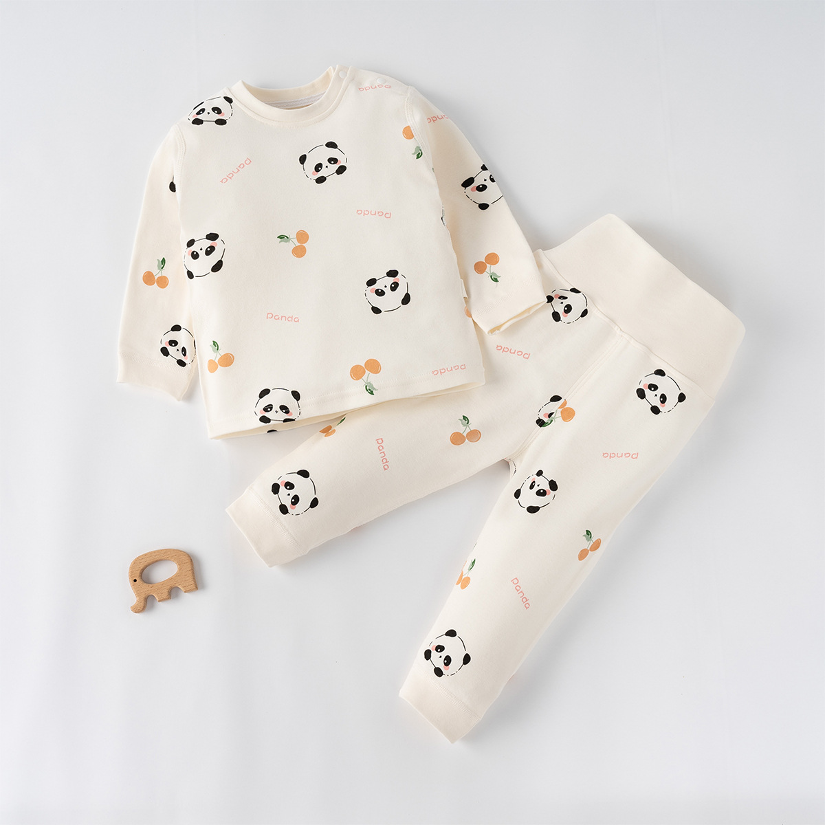 Baby's High Waist suit Spring and Autumn Cotton Men's Pajamas Women's Class A Base Autumn Clothes Autumn Trousers Baby Underwear suit Warm