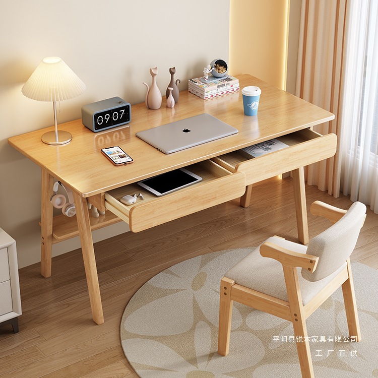 Nordic Desk Home Simple Desktop Computer Table Bedroom Solid Wood Core Primary and Secondary School Students Writing Study Table Office Desk