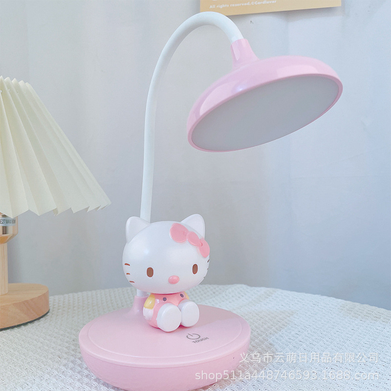 Lámpara de escritorio de lectura de atenuación táctil LED de tres engranajes recargable Carga USB plug-in protección ocular Aprendizaje estudiante titular de la pluma pequeña lámpara de escritorio