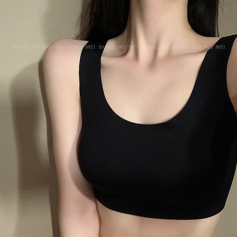 Taza fija sin marcas ropa interior deportiva para mujeres dormir cómodamente sin anillo de acero para mostrar pequeño anti-luz hermosa espalda grande bra delgado