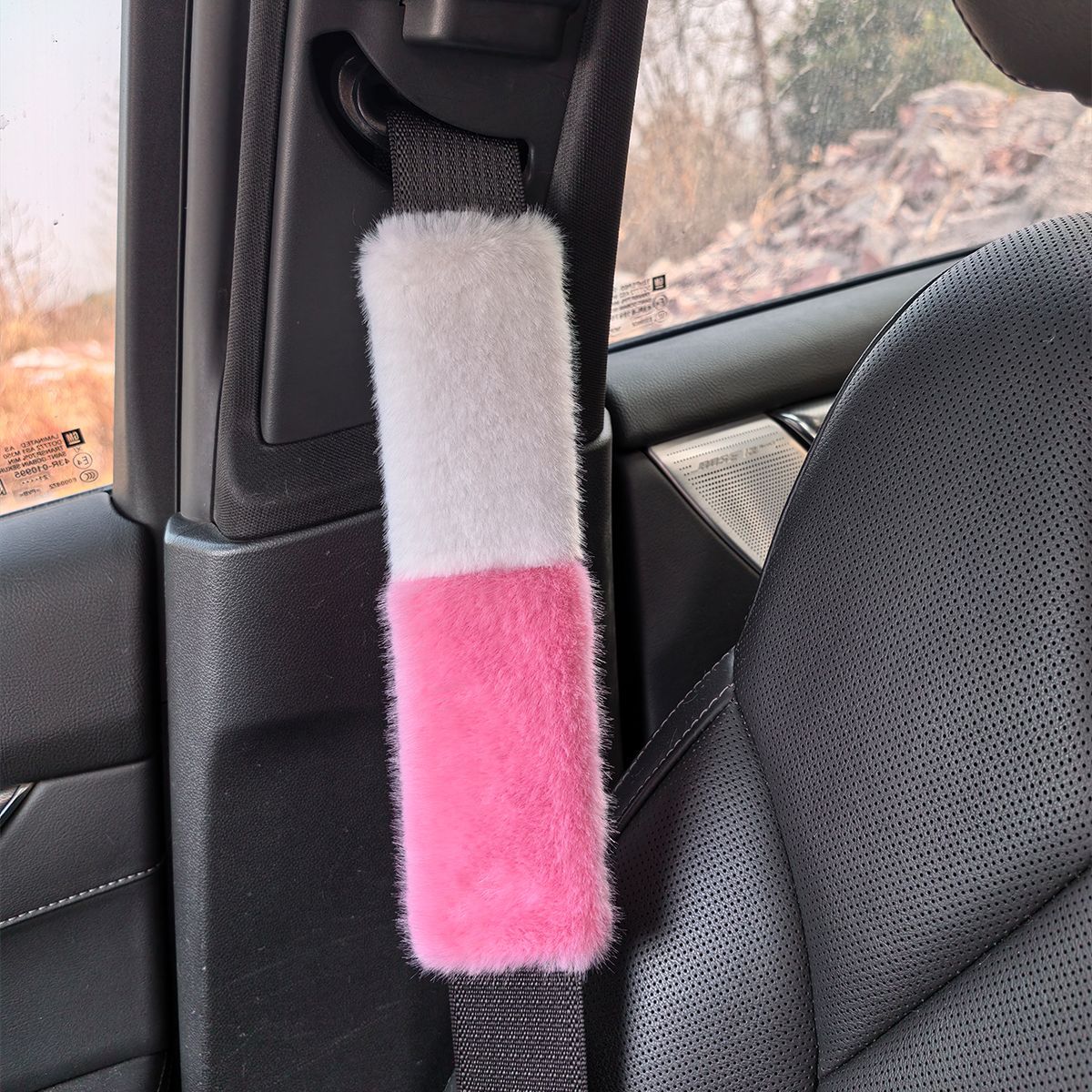 New Imitation Rabbit Fur Seat Belt Shoulder Pads, Imitation Wool Car Accessories, Winter Plush Seat Belt Covers, Car Interior