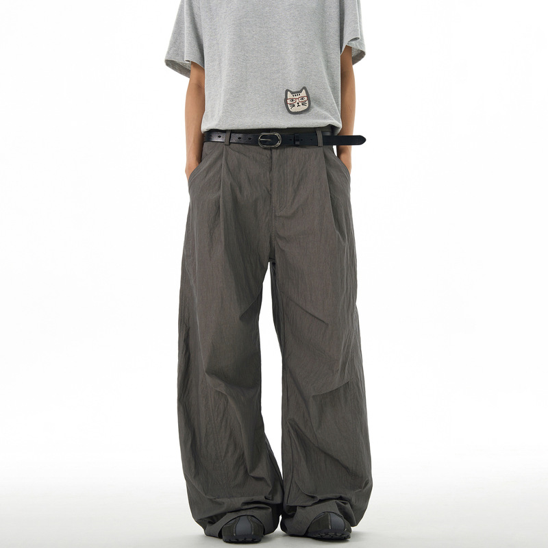 Thumpup American-Style Relaxed Thin Quick-Dry Softshell Pants for Men and Women, Loose Simple Silhouette Cargo Paratrooper Pants