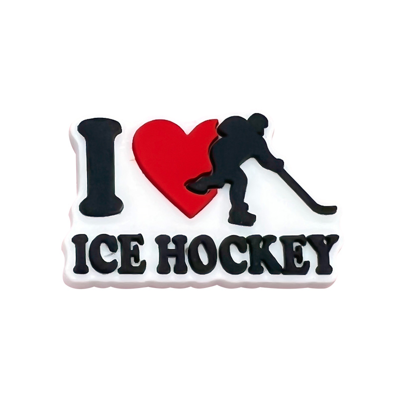 Nuevos zapatos con agujeros de dibujos animados deportivos de hockey sobre hielo, zapatos, zapatos, botones, ropa deportiva, accesorios para sandalias, estilo caliente de Amazon