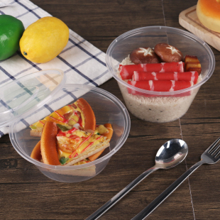 Dx7L Disposable Lunch Box Packaging Box Commercial Household Lunch Box Round 1000 Round Box Malatang Plastic Straight