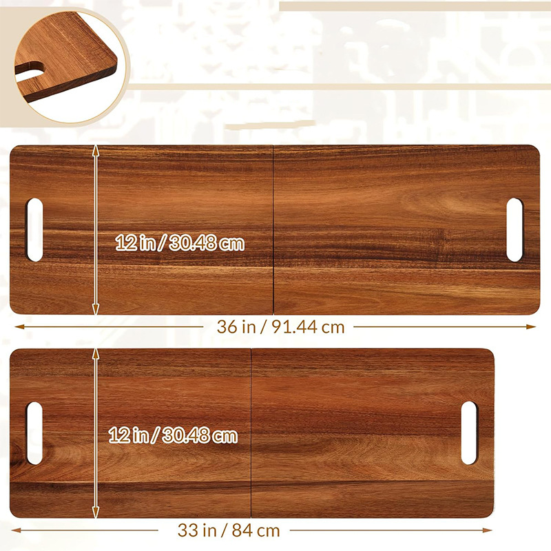 Tablero de cortar plegable de madera, picnic portátil, camping, pan de frutas, tabla de cortar, tabla de cortar de madera disponible de doble cara de cocina