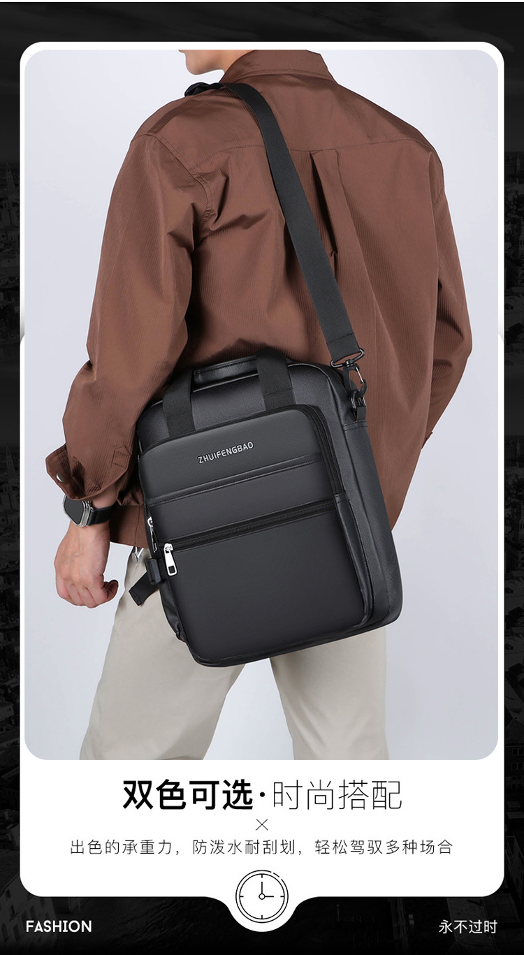 The new 2024 high-end briefcase, large-capacity casual sports single-shoulder bag, simple men's style, water-resistant crossbody Application Scenario